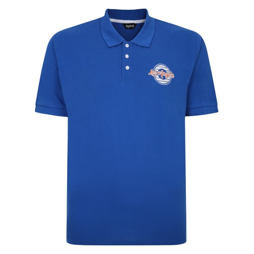 Bigdude LA Embroidered Polo Shirt Royal Blue